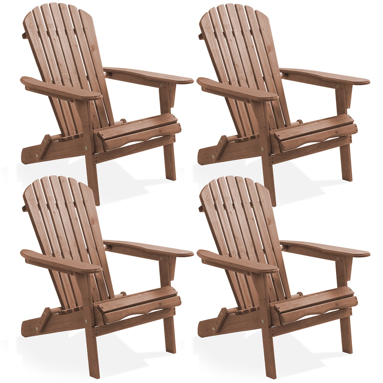 Casafield Folding Adirondack Chair, Cedar Wood Outdoor Fire Pit Lounge Chairs for Patio, Deck, Yard, Lawn and Garden Seating, Partially Pre-Assembled